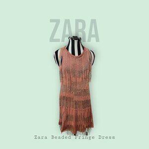 Adorable Zara Beaded Fringe Dress - 20's Flapper Style Updated for Today - M